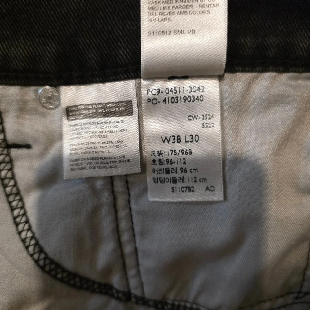Levi's 511 Slim Jeans Mens 38x30 Black Stretch Denim 04511-3042